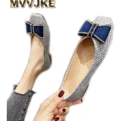 MVVJKE Korean Style Solid Color Soft Sole Single Shoes For Women Casual Loafers Spring Autumn Sweet Bowtie Slip On Flats Black