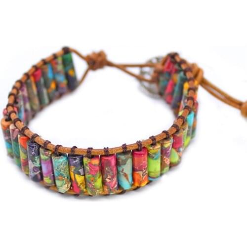 1PC Colorful Stone Hand-woven Bracelet Female Male Natural Stone Fashion Personality Lovers Boudoir Gift Drop Shipping