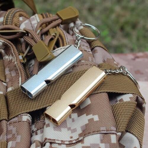 1Pc Whistle Outdoor Survival Double Pipe Whistle Camping Emergency Outdoor Survival Tool Cheerleading Whistle Survival Kit