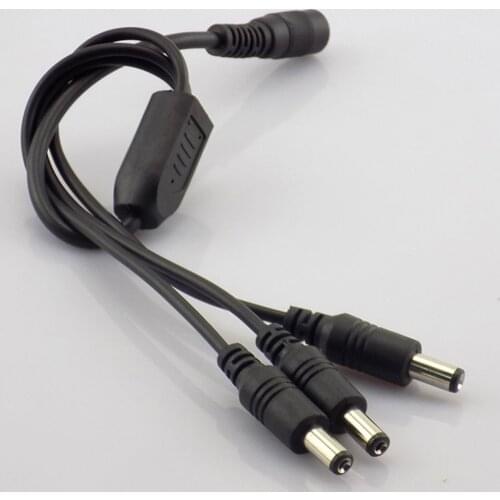 1 Female to 3 Male DC Power jack Adapter Splitter 3 way Plug Cable 5.5mm*2.1mm 12V Supply for CCTV Security Camera led strip