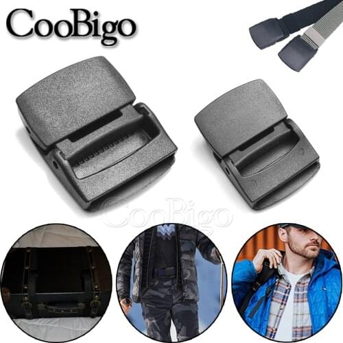 10Pcs Plastic Cam Belt Buckle Tactical Toggle Clip Black For DIY Backpack Webbing Jeans Clothes Military Accessories 25mm 38mm