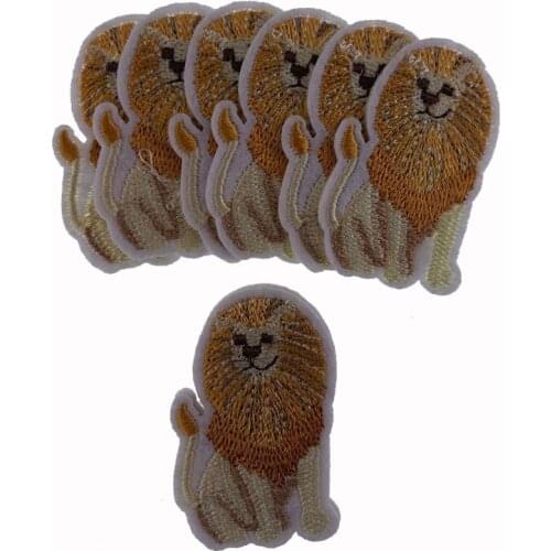 5Pcs Animal Lion Embroidery iron on patches for clothes Kid Applique Sewing DIY Badges Stickers Decorative Accessories