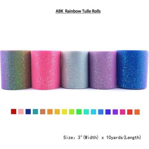 7.5cm10y Tulle Color Little Dot Glitter Ribbon Baking Cake Bow Dress Shoes and Hats DIY Handicrafts Wedding Birthday Decoration