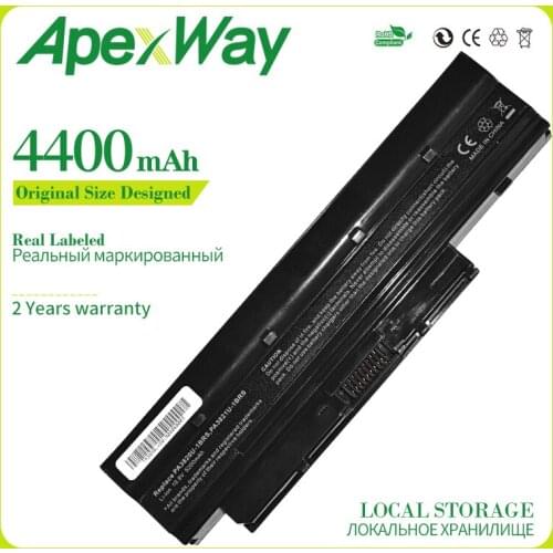 Apexway 4400 mAh Laptop Battery for Toshiba Mini NB500 NB505 NB550D Satellite T210 T215 T230 PA3820U-1BRS PA3821U-1BRS PABAS231