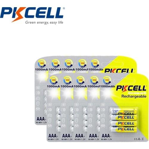 40PCS/10card 1.2v AAA 3A NIMH 1000mah AAA Battery Rechargeable aaa Batteria ni-mh batteries battery rechargeable
