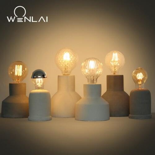 American Loft Vintage Industrial Concrete Table Light Edison Bulb Decoration Desk Lamp Home Decor Cafe Bar Bedside Lamp