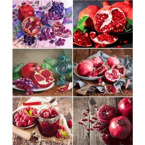 AZQSD 40x50cm Painting By Number Canvas Kits Fruits Home Bedroom Wall Artwork DIY Coloring By Numbers Foods Handmade Gift