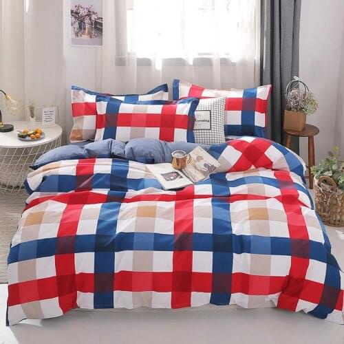 White Black Check Stripe Letter Printed Bedding Set Linen Set Include Duvet Cover Bed Sheet Pillowcase Twin Full Queen King Size