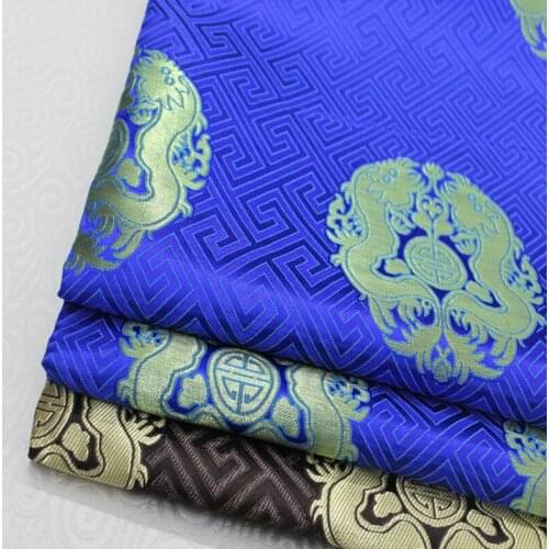 CF405 1Yard Blue Brocade Jacquard Fabric Chinese Silk Brocade Fabric For Women Cheongsam Qipao Fabric Handmade Fabrics For Sew