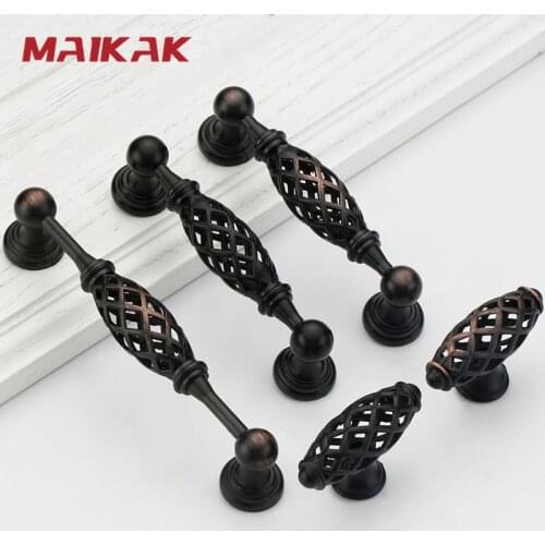 Black Zinc Alloy Cabinet Knobs and Handles Bird Cage Furniture Handles Drawer Knobs Kitchen Handles Cupboard Pull Closet Handle