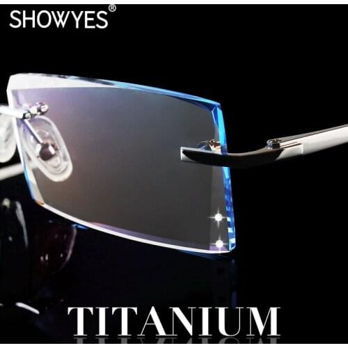 Business Men Frameless Reading Glasses Titanium Prescription Eyeglasses Readers Optical Ti Frames Eyewear Presbyopic Hyperopia