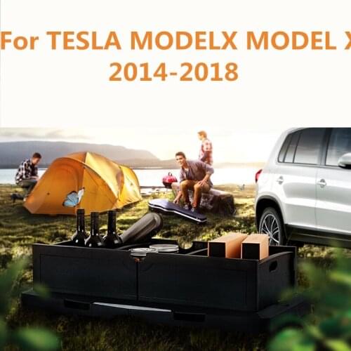 For TESLA MODELX MODEL X 2014-2018 Car Multi-Pocket Organizer Large Capacity Folding Storage Bag Trunk Stowing and Tidying