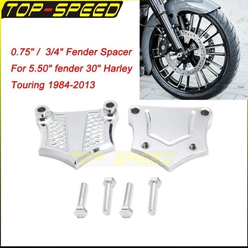Chrome Motorcycle 1.25" / 1-1/4" Chrome Fender Spacer For 5.50" 21" Harley Touring 1984-2013 Front Spacer Mudguard Bracket