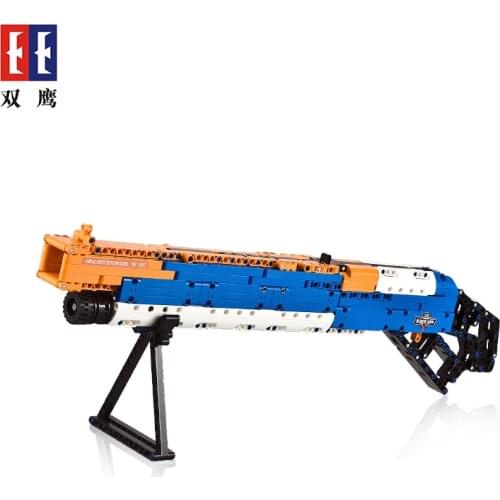 DIY Block Gun Winchester Model 1887 toy Gun Can shoot Airsoft air guns Assembled Bricks Blocks for Boys Playing