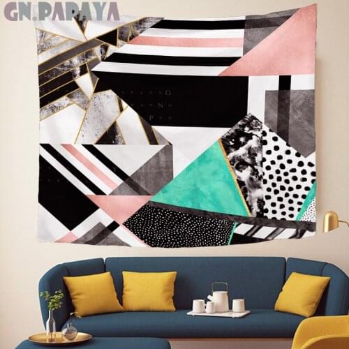 Personality Geometric stripe abstract wall hanging simple structure Tapestries hippie Psychedelic Wall carpet Hanging Home Decor