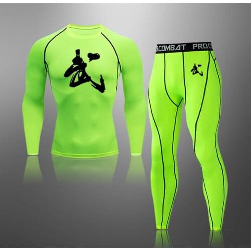 Men Compression Sports Suit Men Mma Rashguard Thai Kickboxing Boxing Jerseys Sets Workout Sports Tracksuit Tights