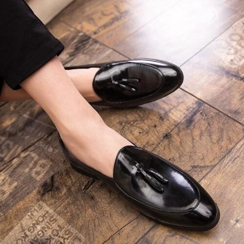 Fashion Business Casual Daily All-match Loafers Comfortable High quality Leather Footwear Flats for Men Slip tassel Shoes