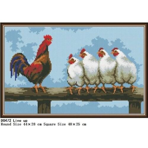 5D Diy Full Diamond Painting Line up Patterns Cross Stitch kit Animal Picture Square Drill Round Diamond Embroidery Mosaic