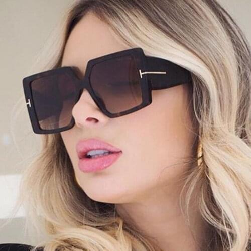 Luxury Big Frame Sunglasses Women Fashion Square Designer Gradient Sun Glasses For Female Ladies Eyewear 2021