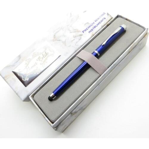 Wings Marble R226 Navy Blue Chrome Touch Roller Pen | İsme Special Pen | Gift Pen