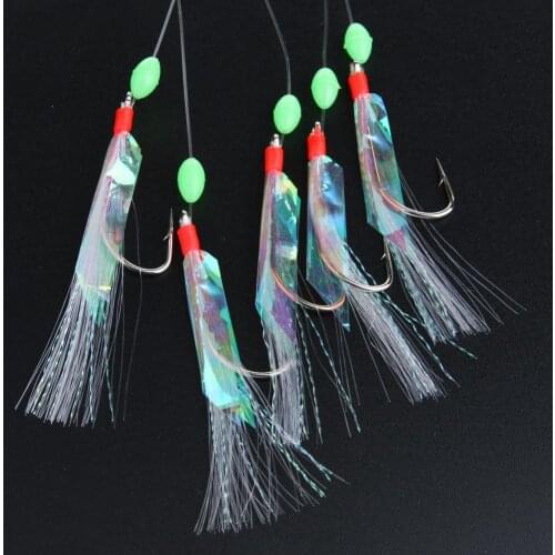 Sea Fishing Hook Tie Up Crystal Bright Filament Fishing Hook With Inverse Spur Big Fishing Hook Pack Jig Hook Saltwater Fishhook