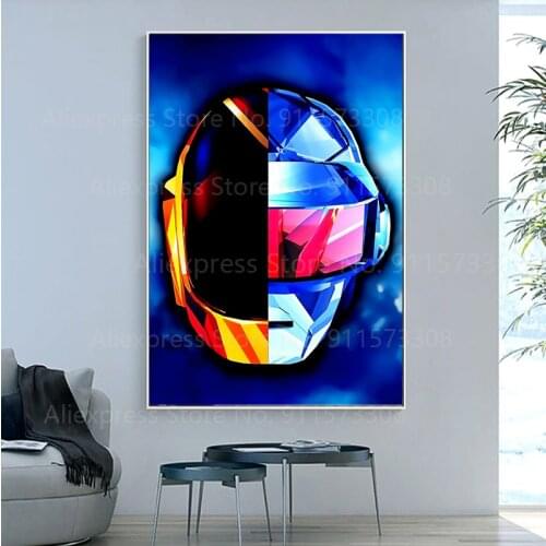 Daft Punk Helmet Mask Music Canvas Painting Print Poster And Prints Wall Pictures For Living Room Decoration Home Decor