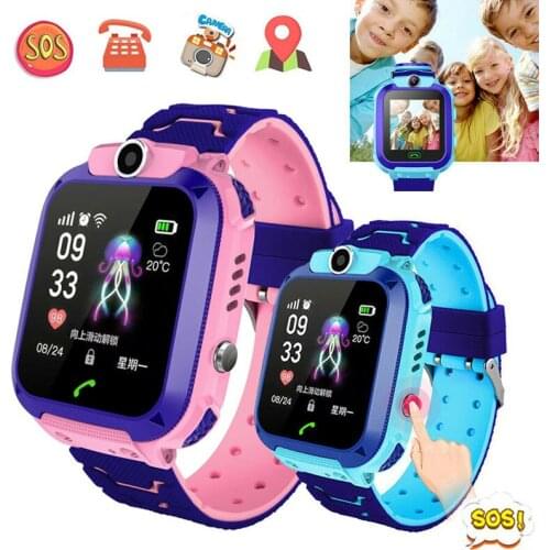 Boys Girls Kids Smart Watch Support SIM Card SOS LBS Location Clock IP67 Waterproof Children Phone Watch with Camera