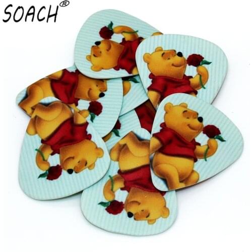SOACH 10pcs 0.46mm guitar picks pick paddle PVC double-sided printing pattern play ukulele guitar plucked instrument parts