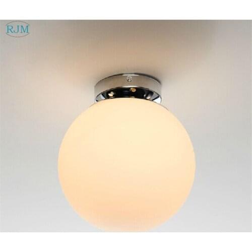 Modern Fashionable Design Ceiling Lights White Glass Shade Iron Ceiling Lamps for Dining Room Living Room Bedroom Aisle Lighting