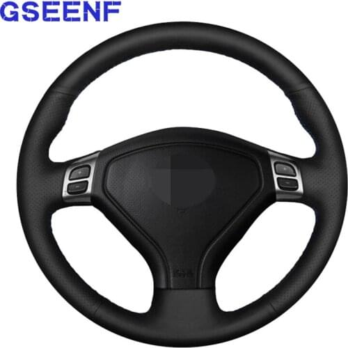 Car Steering Wheel Cover Hand-stitched Black Genuine Leather For Subaru For ester 2004-2006 Outback 2004 2005 Legacy 2004-2006
