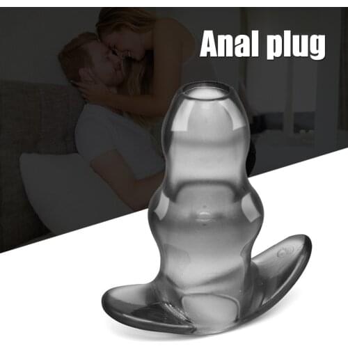 T-shaped Hollow Anal Plug Clear Peeping Sex Toy 3 Sizes Suitable for lavation Cleaning Pipe Speculum for Men and Women can CSV