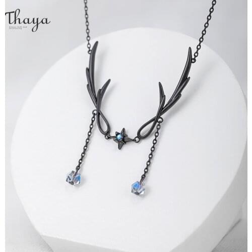 Thaya Vintage Pendant Necklaces For Women Feather Original Design Ctystal Necklace Choker Tassel Fine Jewelry Birthday Gifts