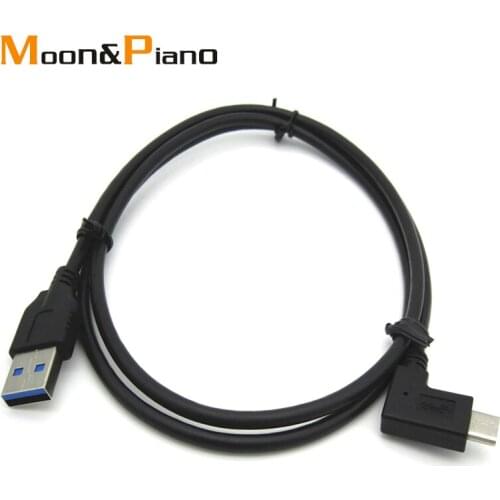 Type-c Data Cables 90 Degree Elbow Cable USB3.0 1m Cord Right Angle Black Wire 5V2A Charging For Mobile Phone Laptop Tablet