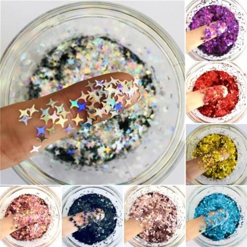 Ultrathin 4mm Star Sequins Nail Glitter Paillettes Laser Silver Eo-Friendly PET 3D Craft Sequins Nails art Manicure Material 8g