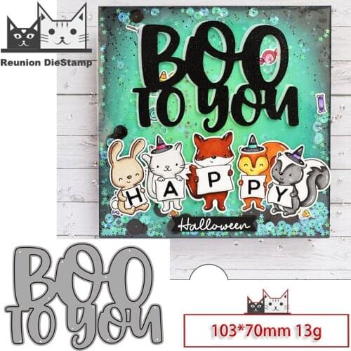 Reunion New Design Craft Metal Die Cuts Boo To You Letter Cutting Die Scrapbooking Album DIY Paper Card Embossing Stencils