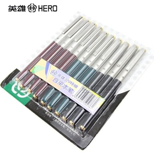 10pcs/lot Hero 329 0.38mm Fountain Pens Superfine Iraurita Nib Office School Stationery Wholesale