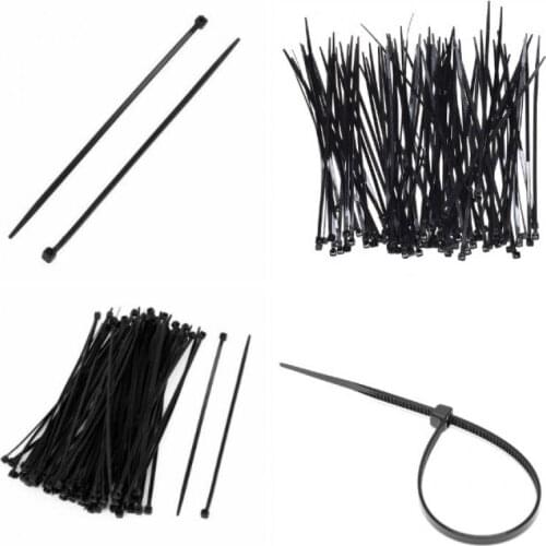 100 pcs self-locking nylon cord with black cord tie wire harness cord with flame retardant plastic tape 2 x 150mm