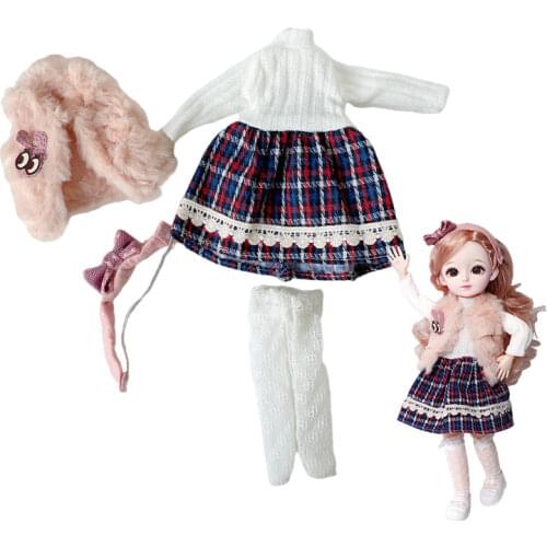 28cm Fat Doll Clothes Accessories Sweater for 1/6 Bjd Doll Baby Doll Clothes Play House Dress Up Toys