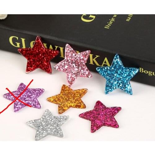 31*37mm 10pcs Mixed Cute Sweet Star with colorful glitter Flatback resin cabochon for phone deco hairbow diy Craft Making