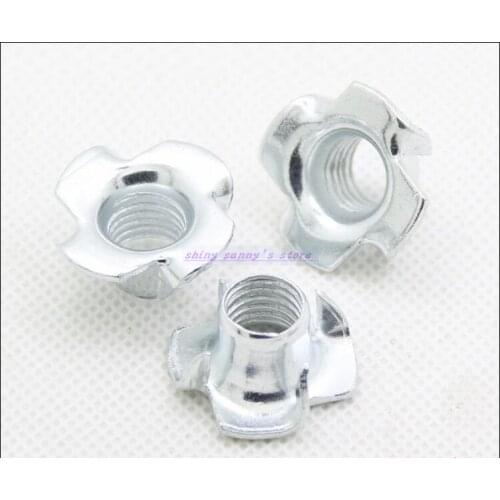 5-40 pcs/Lot Metric Thread M3 M4 M5 M6 M8 M10 M12 Zinc Plated Steel T Nuts Blind Nuts 4 Prongs Knock In Wood Brand New