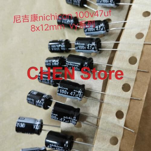 20PCS/50PCS NICHICON VY 100V47UF 8X11.5MM Aluminum Electrolytic Capacitor vy 47uF/100v 105 degrees 47uf 100v
