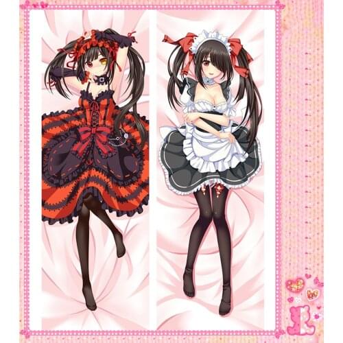 Anime Cartoon Date A Live tokisaki kurumi Double Bolster Hugging Pillow Case Cover No.68091