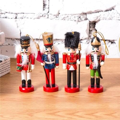 Free shipping 12CM the New Classic Nutcracker Puppet Pendant 4 piece /set Christmas Gift Humanoid Toy HT135