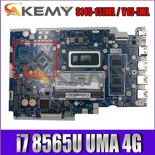 For Lenovo Ideapad S145-15IWL / V15-IWL portable motherboard NM-C121 with CPU i7 8565U UMA 4G FUR 5B20S41723, Test OK Mainboard