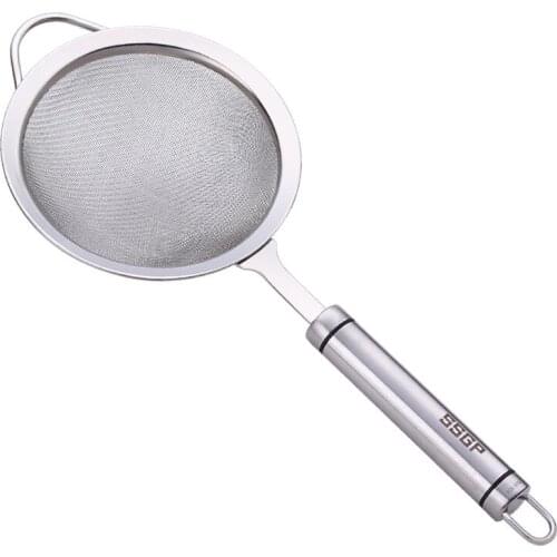 Stainless Steel Colander Handheld Flour Screen Mesh Strainer Flour Sifter Flour Sieve Oil Strainer Colander Sieve Kitchen Tools