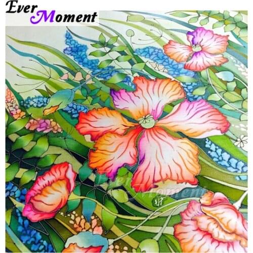 Ever Moment Diamond Painting Full Square Drill Mosaic Flower Leaf in Water Rhinestone Diamond Embroidery Decoration ASF2052