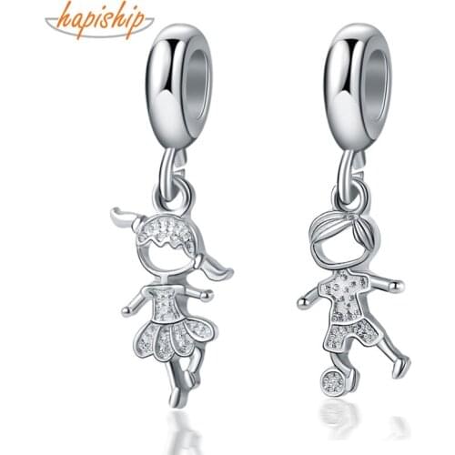 Hapiship New Original Daisy New Fashion Sweet Boy Girl Pendant Charm Beads Fit Charm Bracelet Female DIY Jewelry Making CZ028