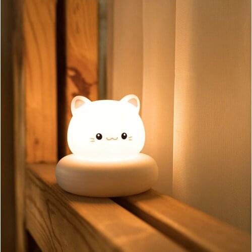Mini LED Night Light USB Rechargeable Cute R-abbit/Bear/Cat/Duck Baby Feeding Lamp Dimmable 3 Levels Portable Reading Night Lamp