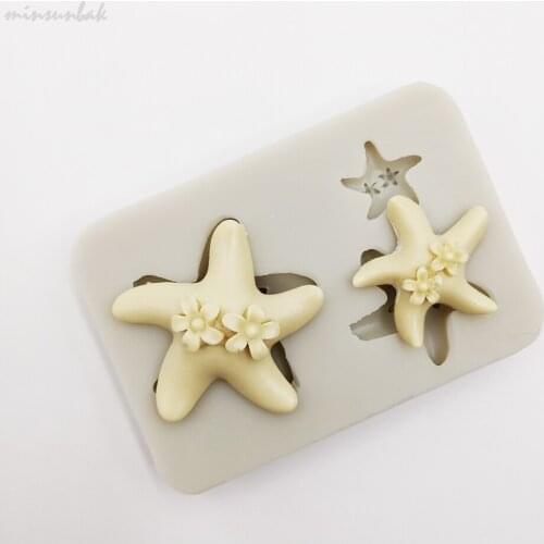 Minsunbak Cake Tools Starfish Chocolate Silicone Mold Fondant Birthday Cake Decoration Tool