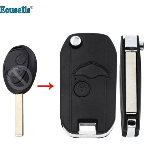Modifies flip 2 buttons remote key shell case fob FOR BMW MINI ONE COOPER S R50 REMOTE KEY SHELL